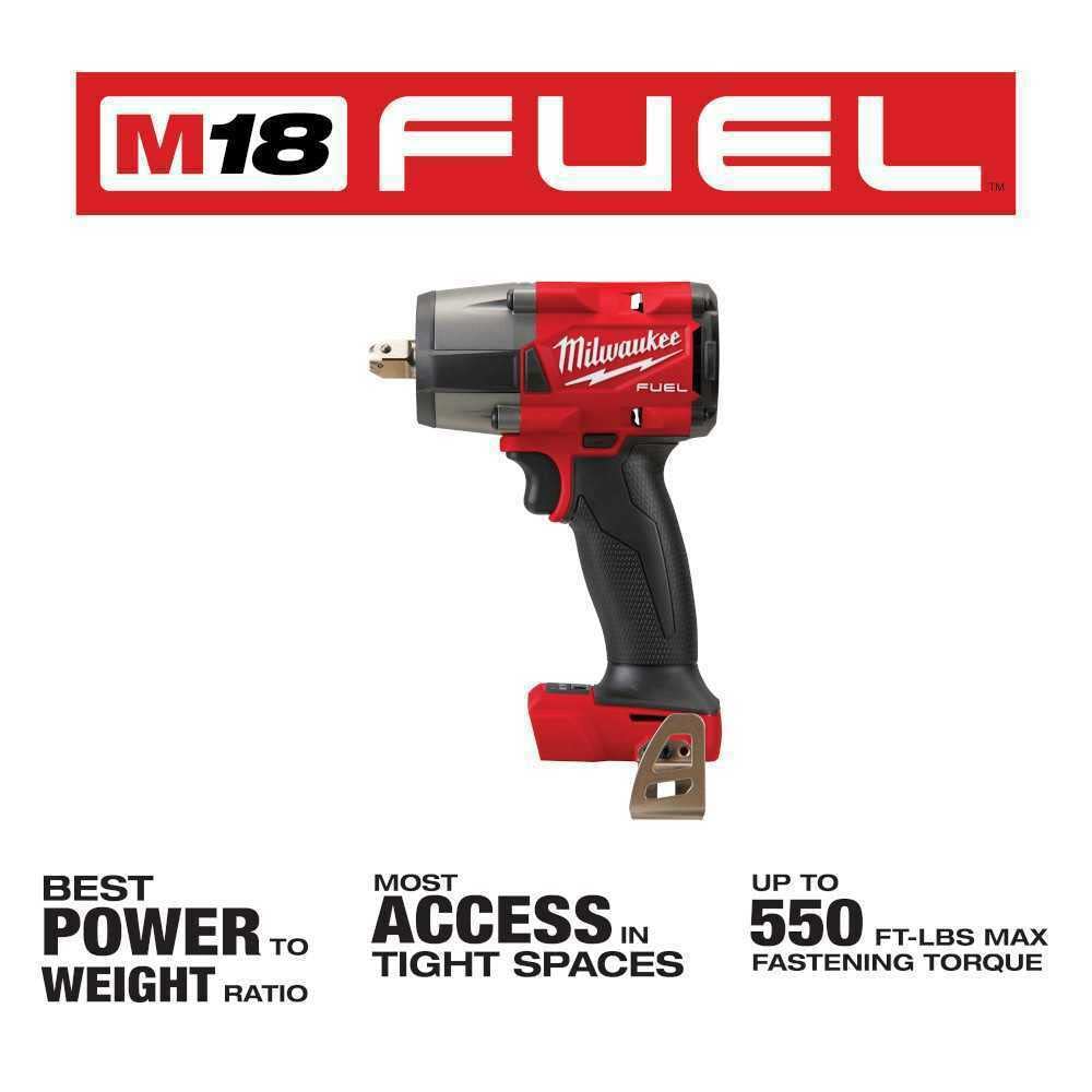 P.T.S. 2962P-20 M18 Fuel 1/2 Mid-Torque with Pin Detent (Tool Only